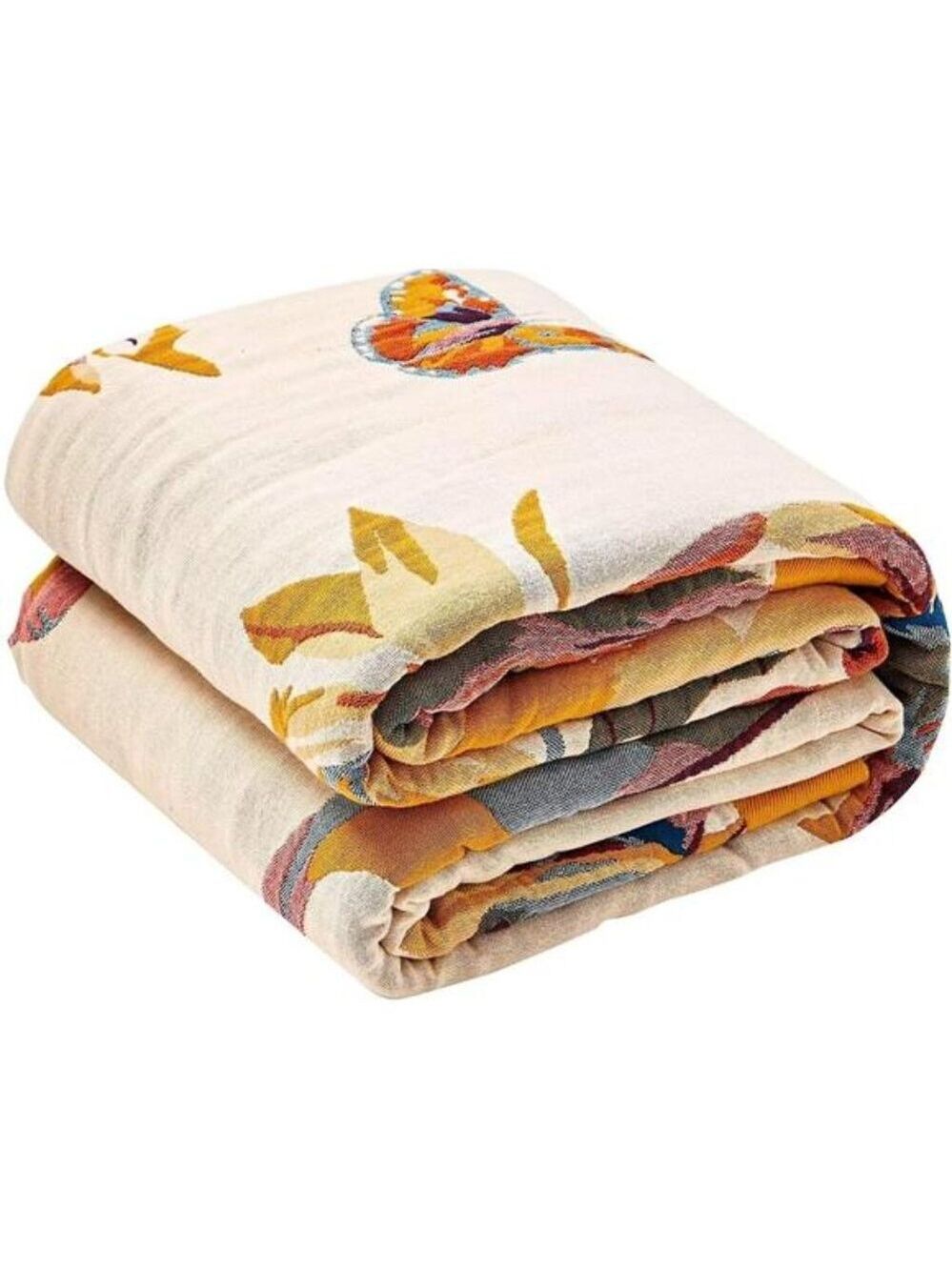 Boho Throw Blanket 100 Percent Cotton Ultra Soft Bed Quilt Farmhouse Decor Yello